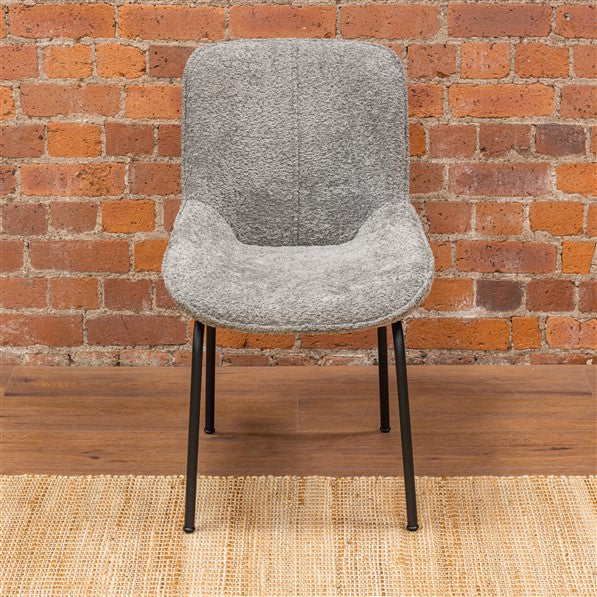 Rosy Brown Beam Track Dining Chair BOUCLE GREY - FW740GRE- Free Delivery