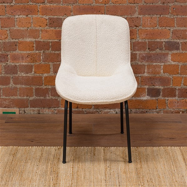 Sienna Beam Track Dining Chair BOUCLE WHITE - FW740WHI- Free Delivery