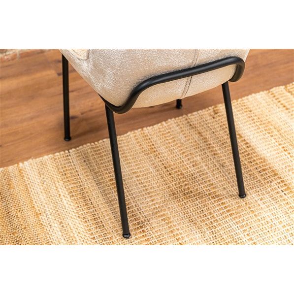 Tan Beam Track Dining Chair BOUCLE WHITE - FW740WHI- Free Delivery