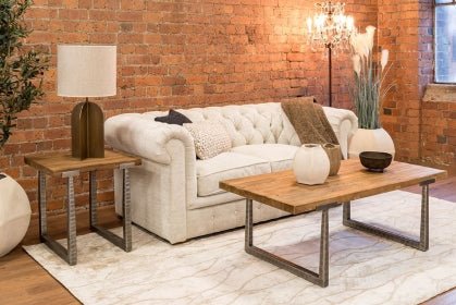 Evita Reclaimed Elm & Iron Legs. Occasional Furniture - 247 Furniture