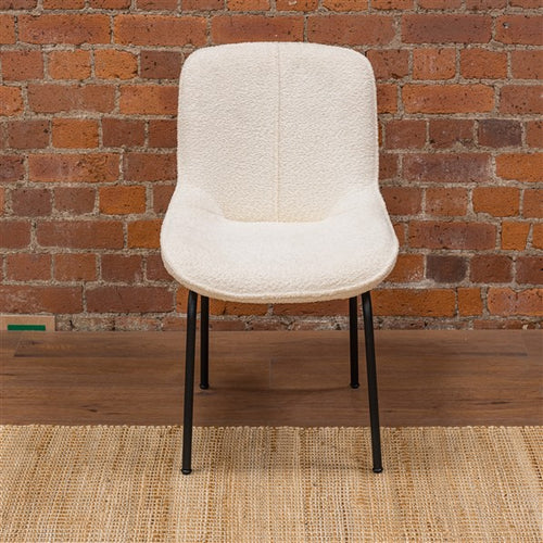 Sienna Beam Track Dining Chair BOUCLE WHITE - FW740WHI- Free Delivery