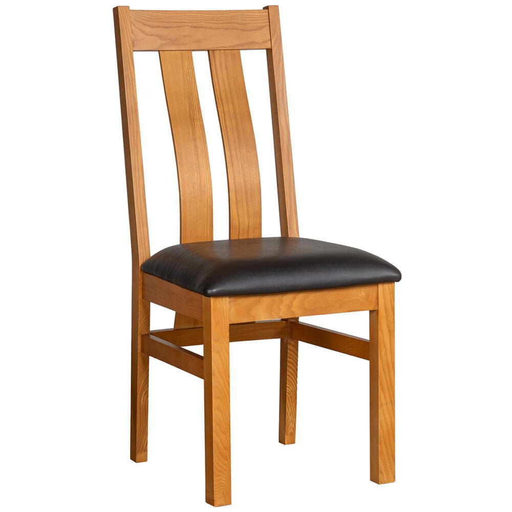 Chocolate Avondale Curve Oak Arizona Slat back Dining Chair  - SOM100