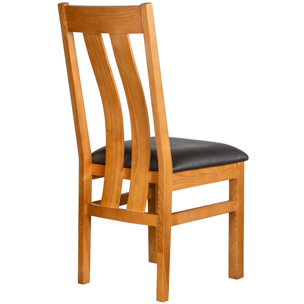 Chocolate Avondale Curve Oak Arizona Slat back Dining Chair  - SOM100