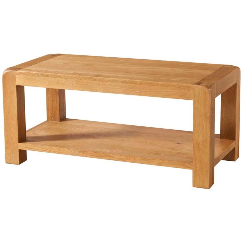 Dark Khaki Avondale Curve Oak Coffee Table with Shelf - DAV013