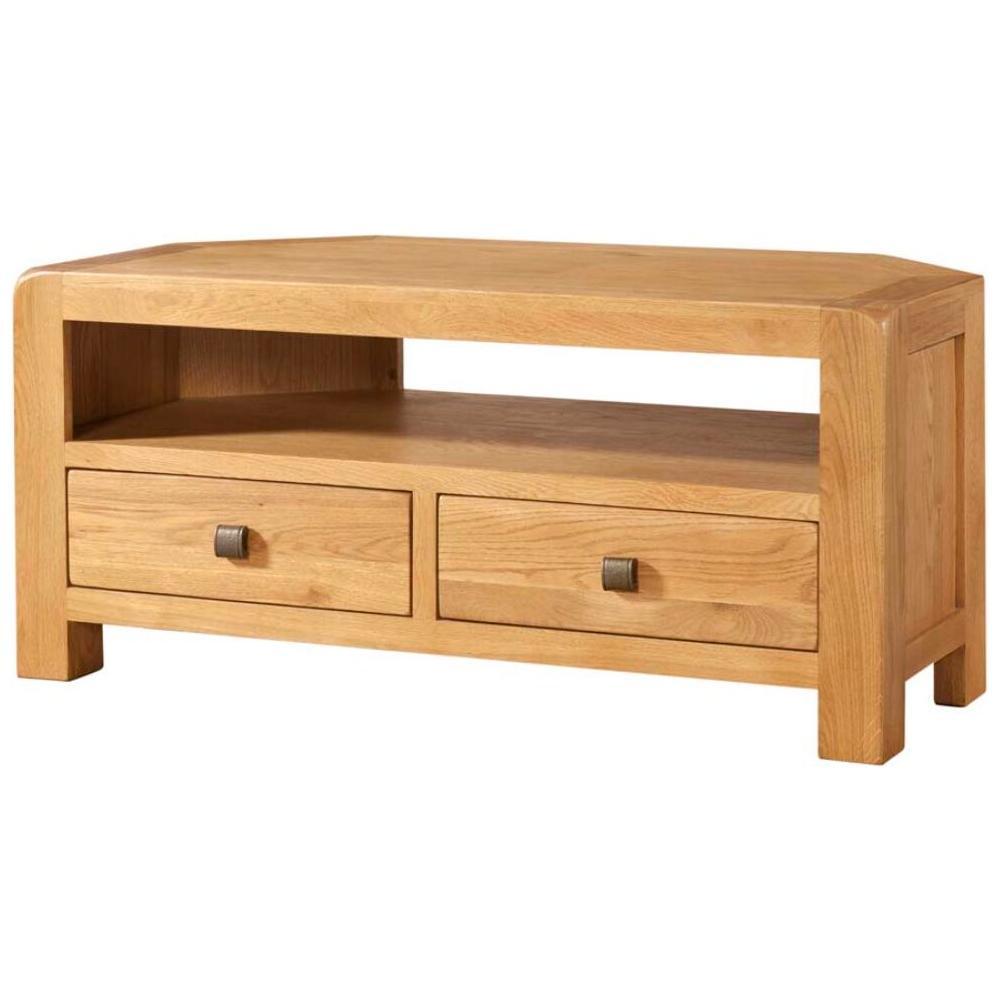Dark Khaki Avondale Curve Oak Corner TV/Media Unit - DAV018