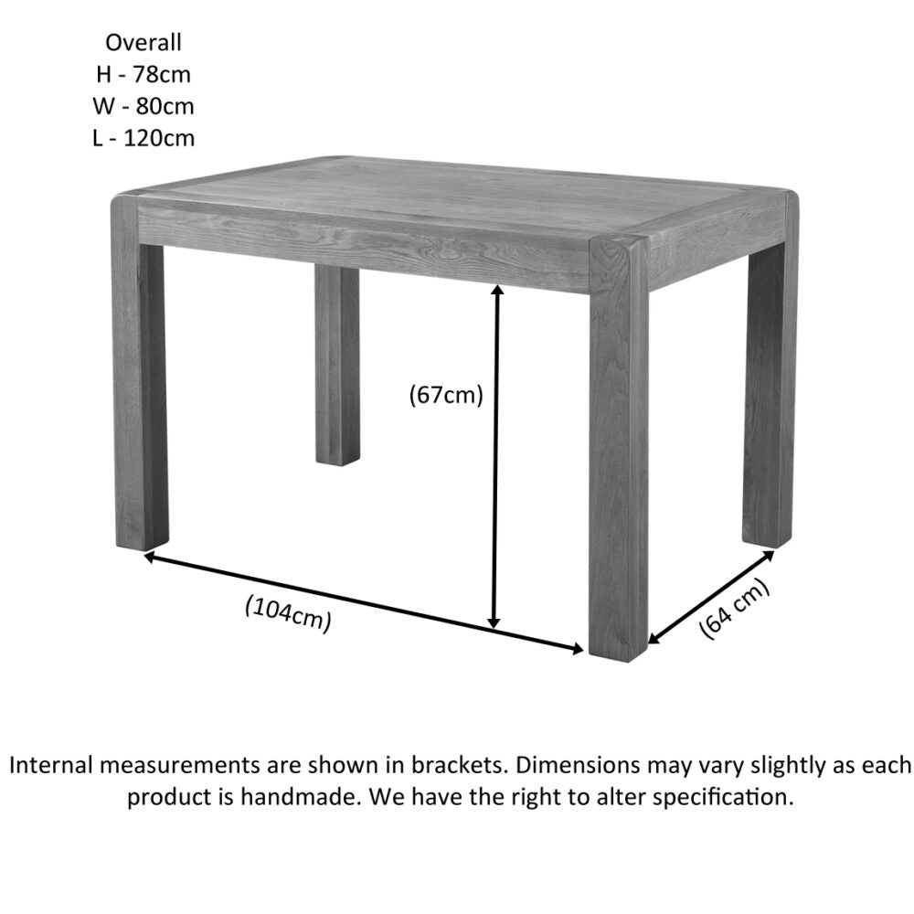 Slate Gray Avondale Curve Oak Fixed Top Dining Table - DAV022
