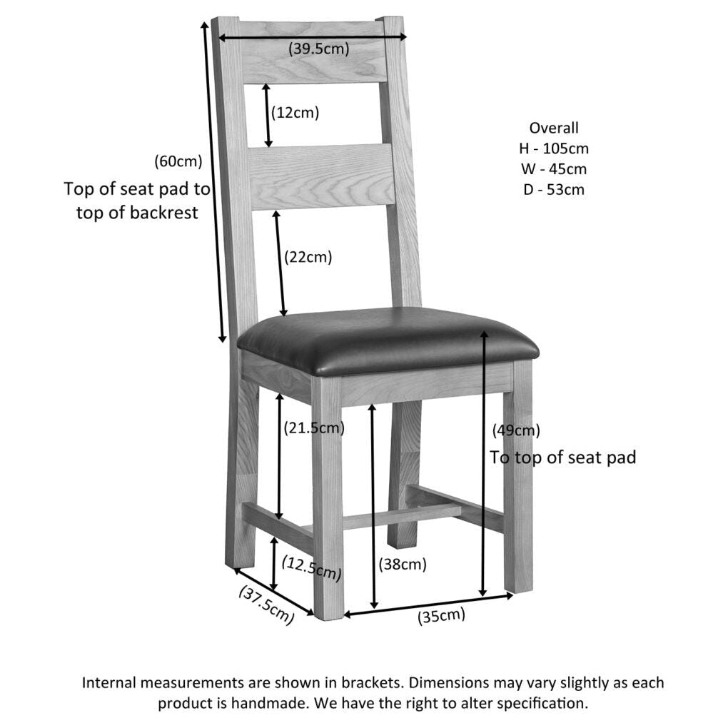 Gray Avondale Curve Oak Ladder Back Dining Chair  - SOM098