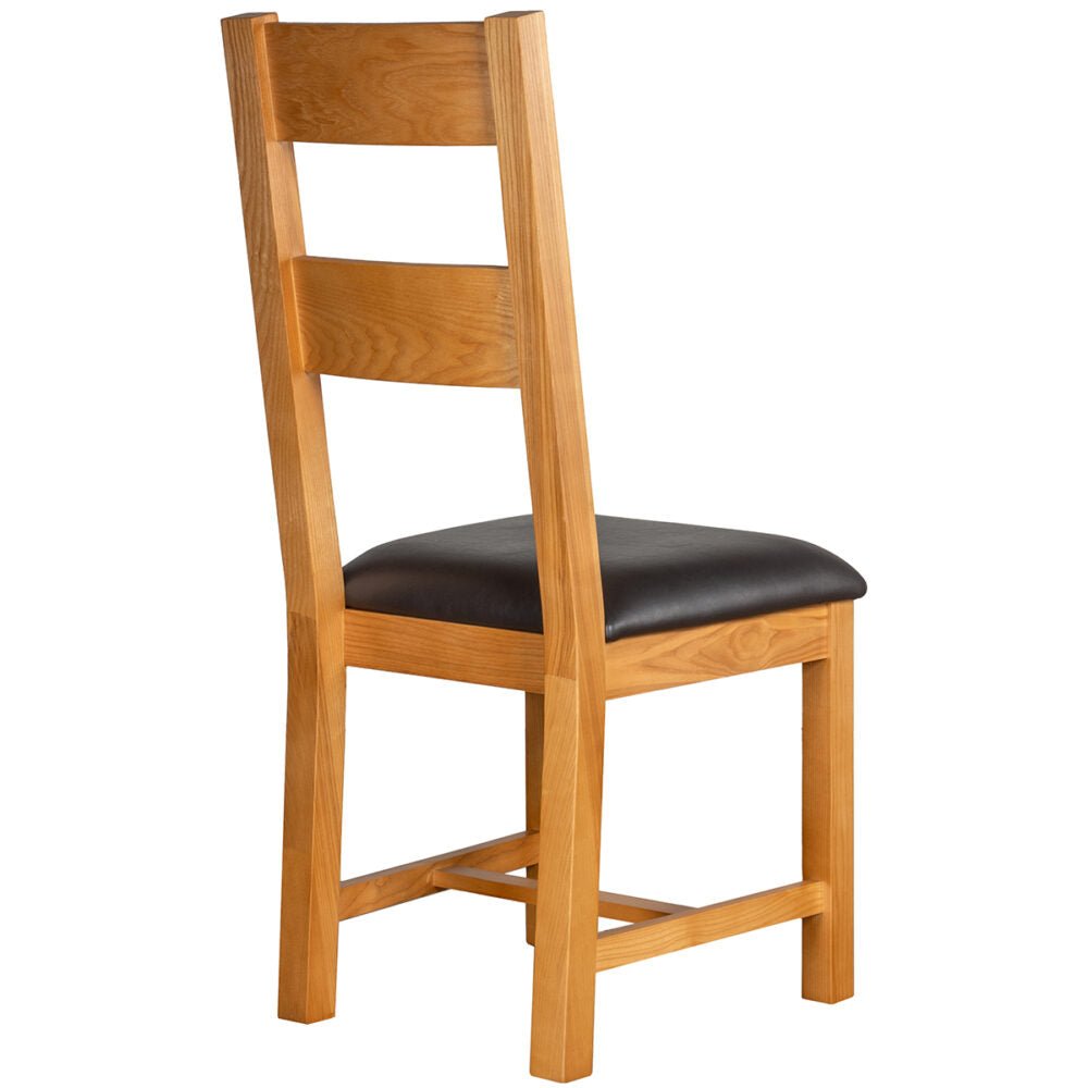 Chocolate Avondale Curve Oak Ladder Back Dining Chair  - SOM098