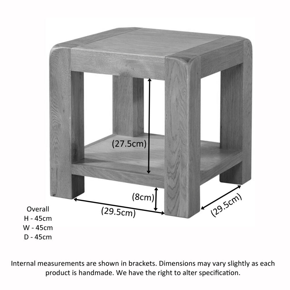 Slate Gray Avondale Curve Oak Side/Lamp Table - DAV015