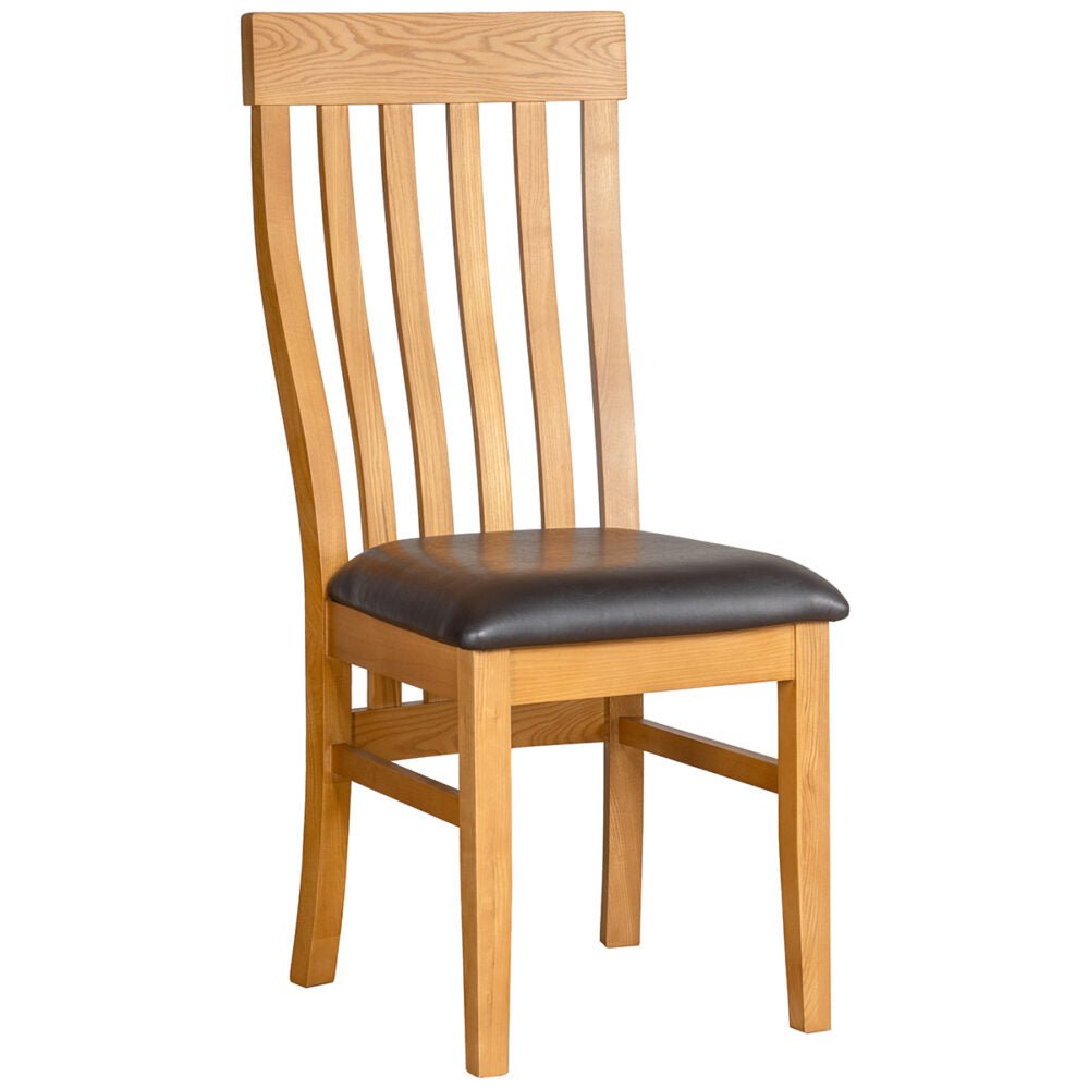 Dark Salmon Avondale Curve Oak Tolouse Slat Back Dining Chair  - SOM099
