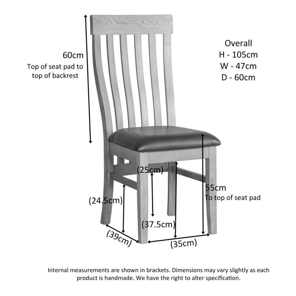 Gray Avondale Curve Oak Tolouse Slat Back Dining Chair  - SOM099