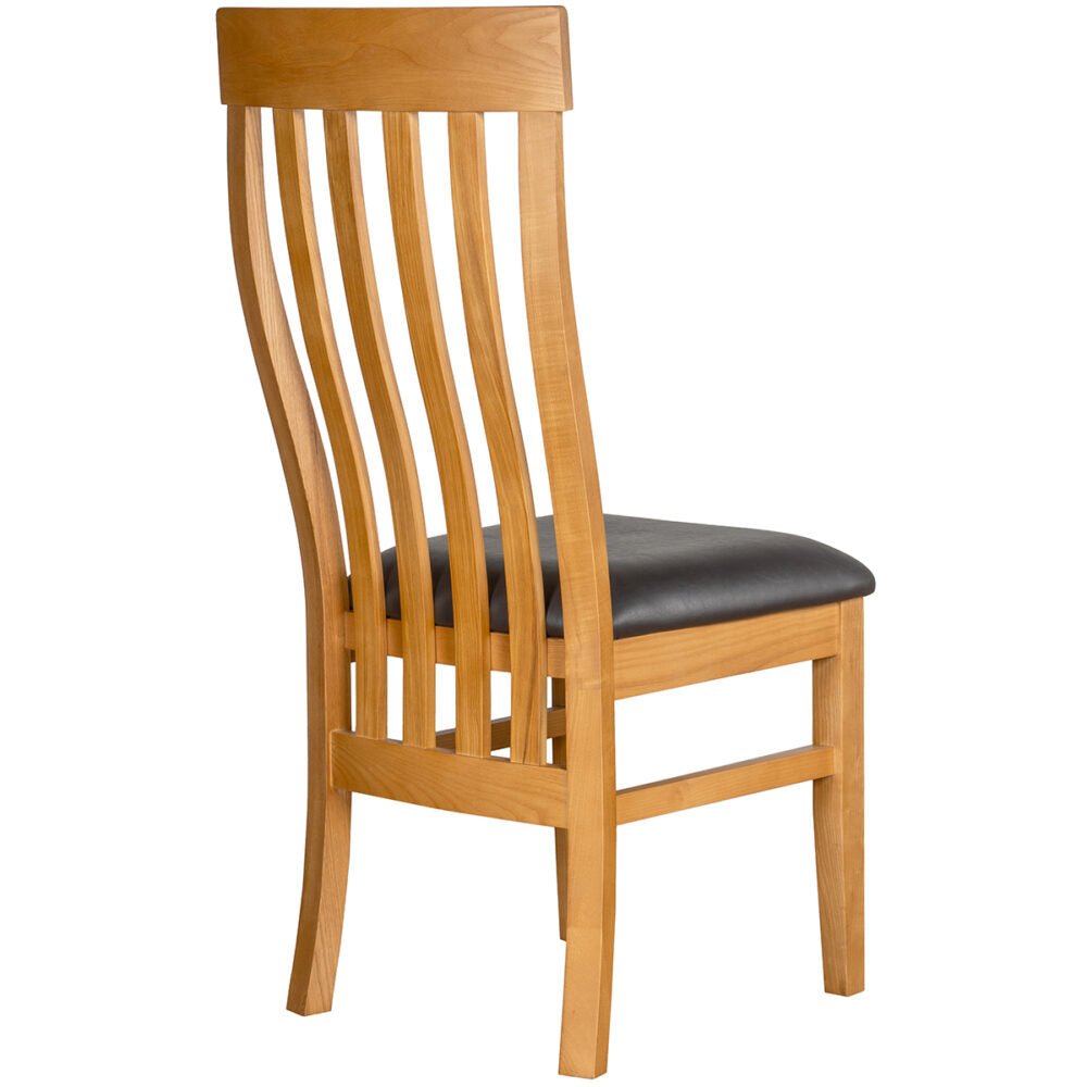 Chocolate Avondale Curve Oak Tolouse Slat Back Dining Chair  - SOM099