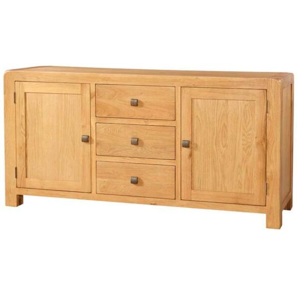 Dark Salmon Avondale Oak Curve 2 Door 3 Drawer Sideboard - DAV001