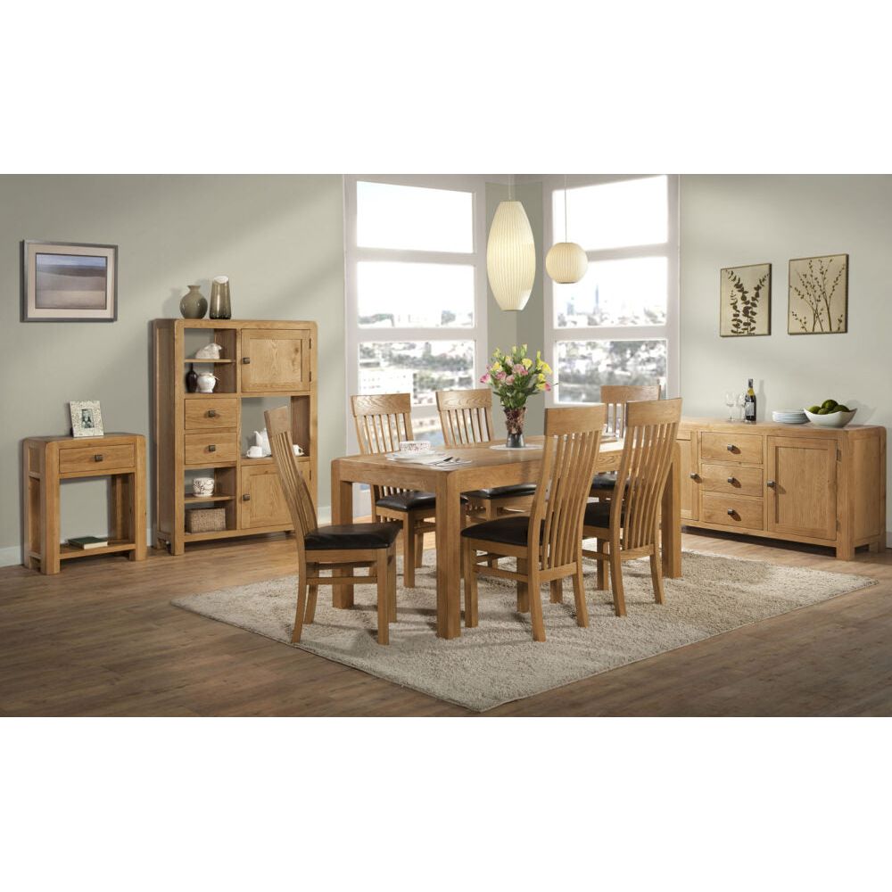 Rosy Brown Avondale Oak Curve Tall Display Unit with Drawers - DAV009