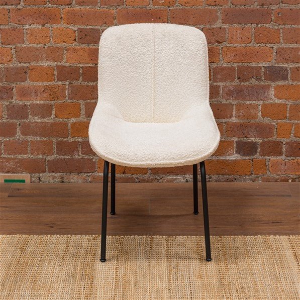 Sienna Beam Track Dining Chair BOUCLE WHITE - FW740WHI-