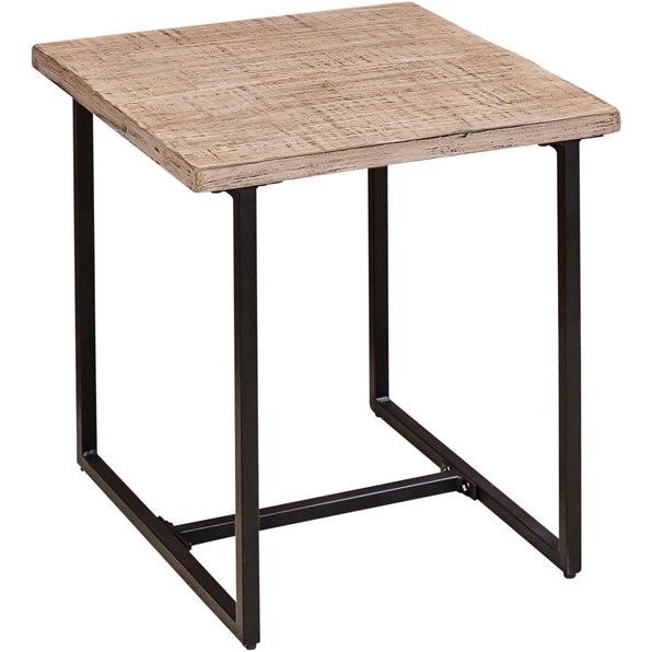 Rosy Brown Beam Track Reclaimed Pine Side/Lamp Table - BTT35-