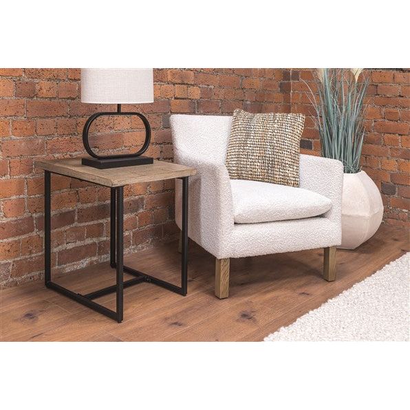 Dim Gray Beam Track Reclaimed Pine Side/Lamp Table - BTT35-