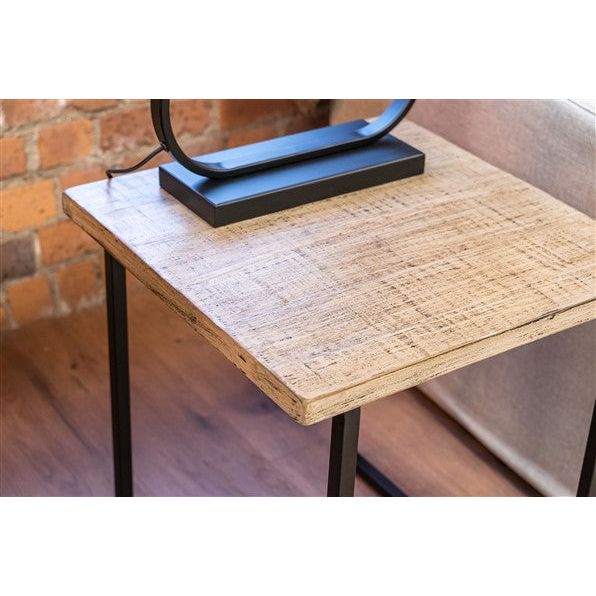 Rosy Brown Beam Track Reclaimed Pine Side/Lamp Table - BTT35-