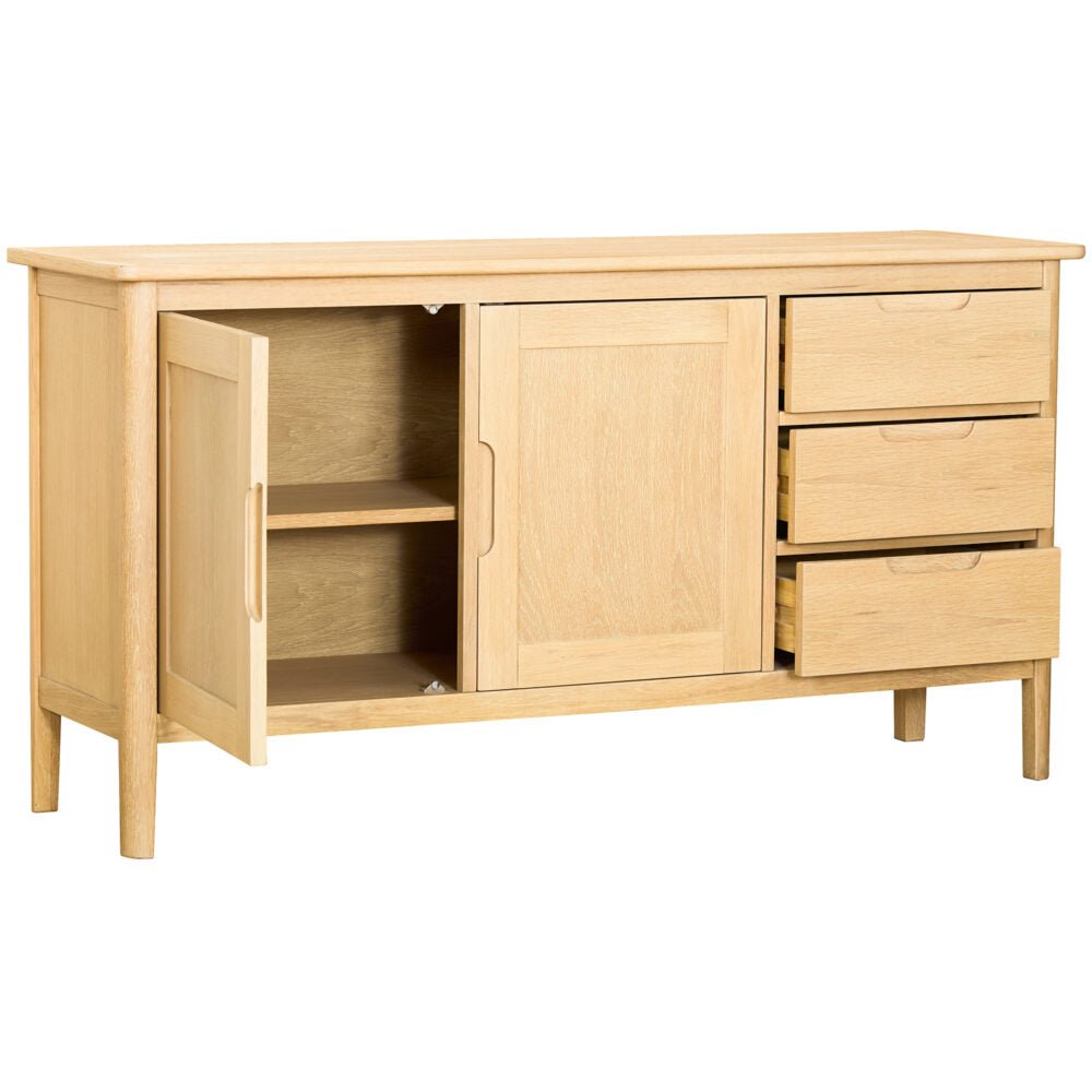 Tan Brighten Pale Oak 2 Door 3 Drawer Sideboard -BER052