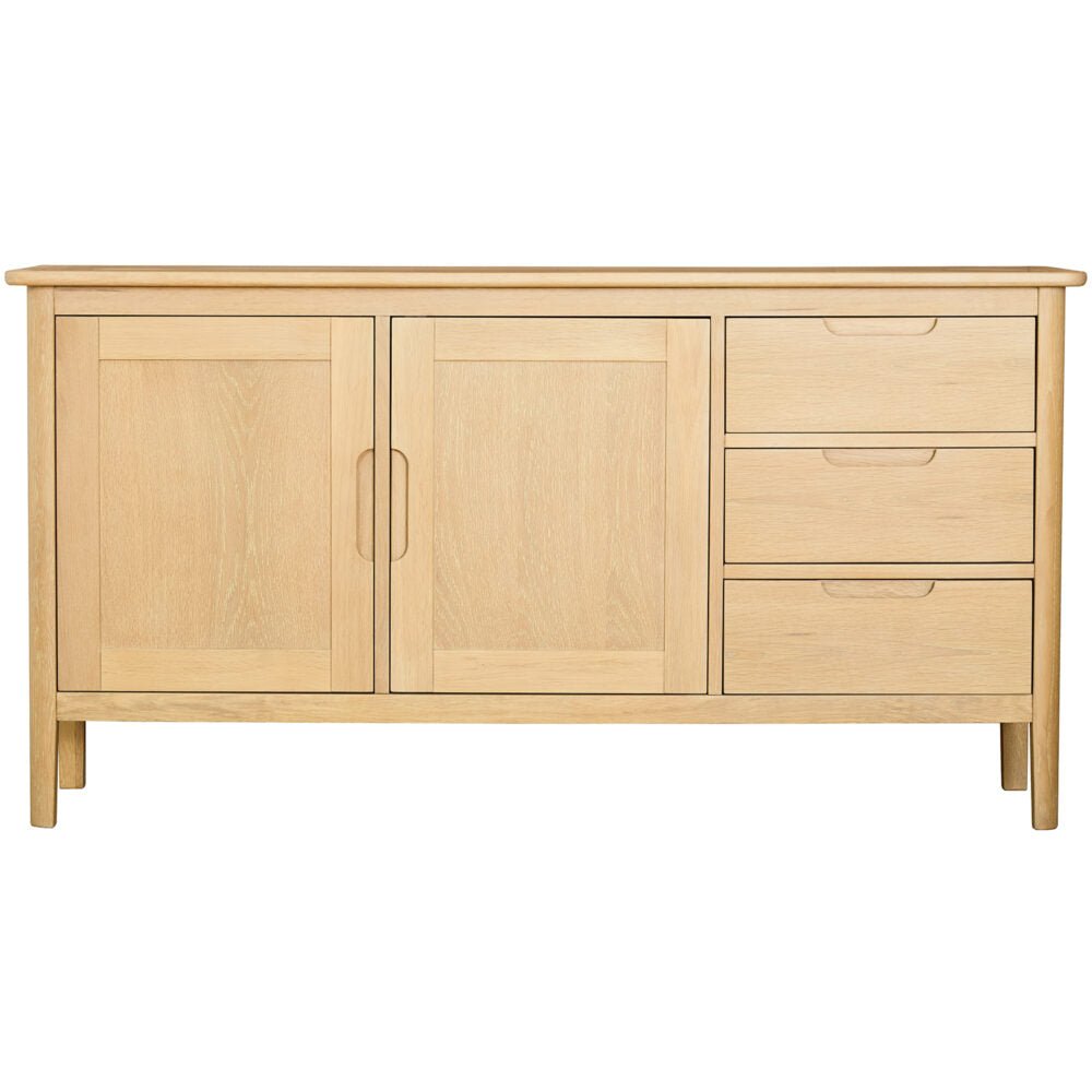 Tan Brighten Pale Oak 2 Door 3 Drawer Sideboard -BER052