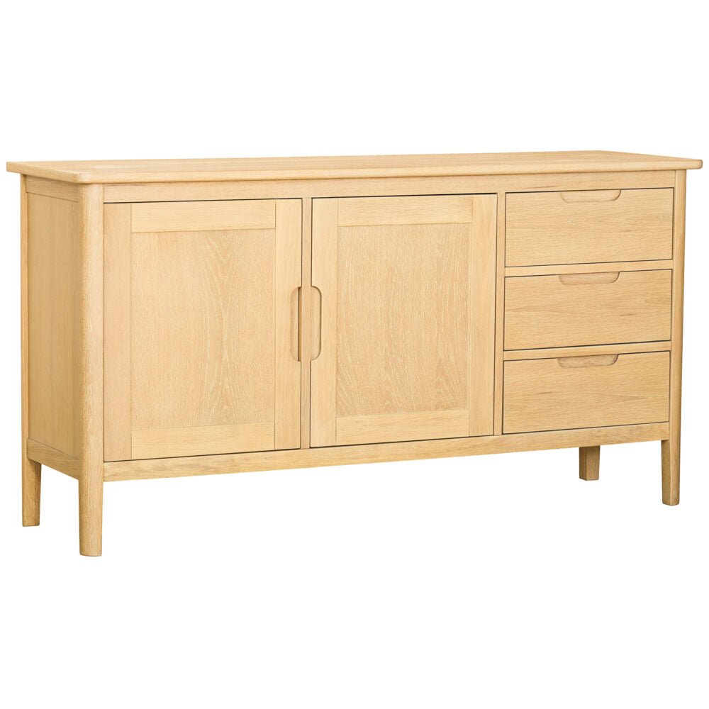 Tan Brighten Pale Oak 2 Door 3 Drawer Sideboard -BER052