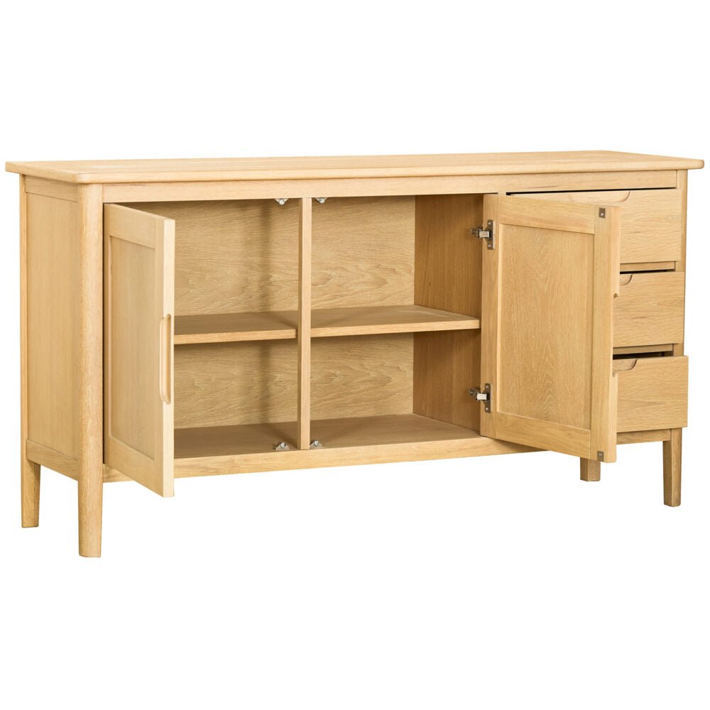 Tan Brighten Pale Oak 2 Door 3 Drawer Sideboard -BER052
