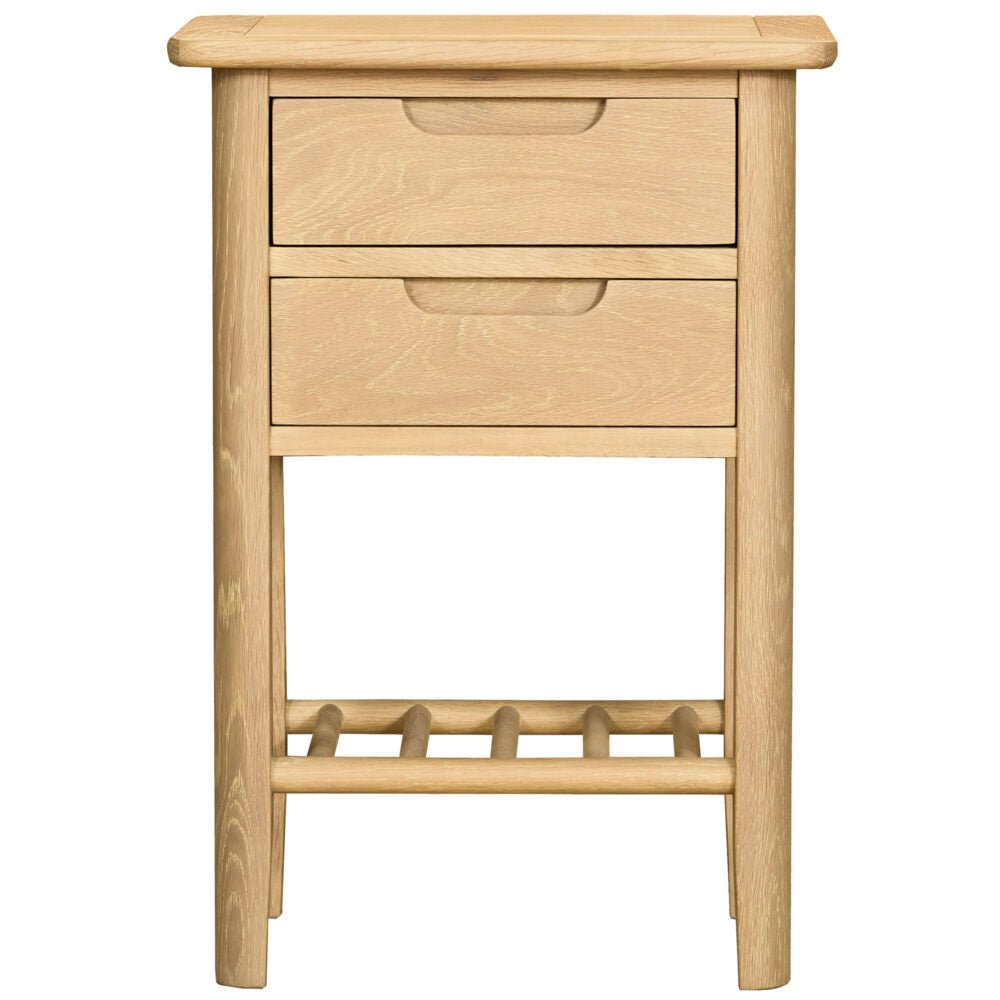 Tan Brighten Pale Oak 2 Drawer Bedside - BER010