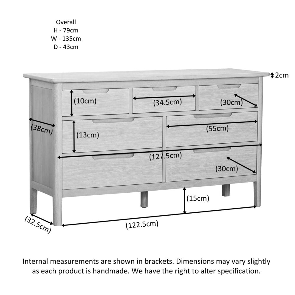 Brighten Pale Oak 3+4 Chest - BER006 - 247 Furniture