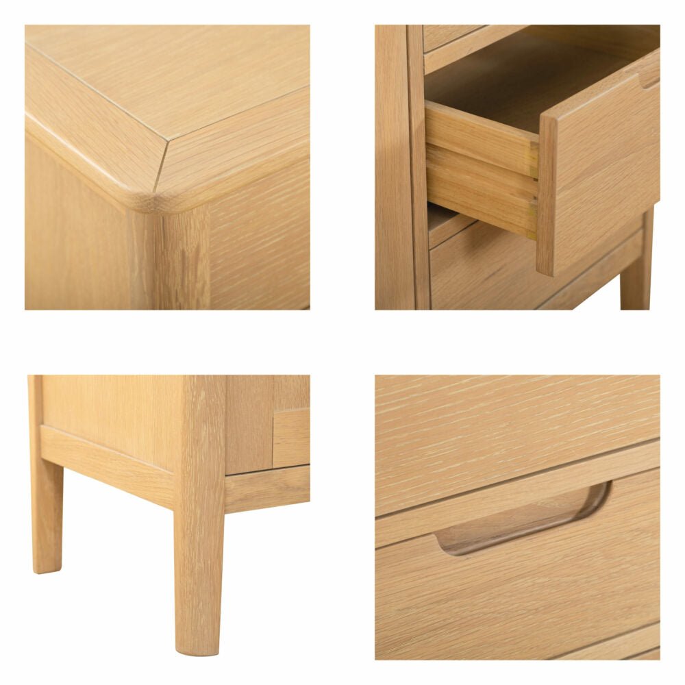 Tan Brighten Pale Oak 4 Drawer Chest - BER012