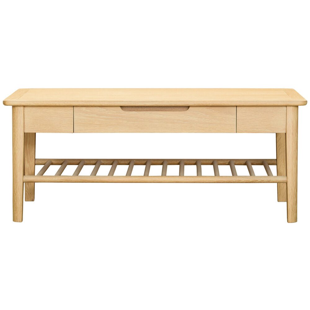 Tan Brighten Pale Oak Coffee Table with Drawer - BER068