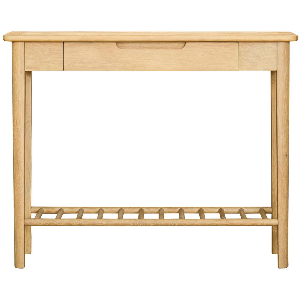 Tan Brighten Pale Oak Console / Hall Table with 1 Drawer - BER079