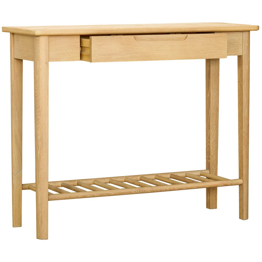 Dark Khaki Brighten Pale Oak Console / Hall Table with 1 Drawer - BER079