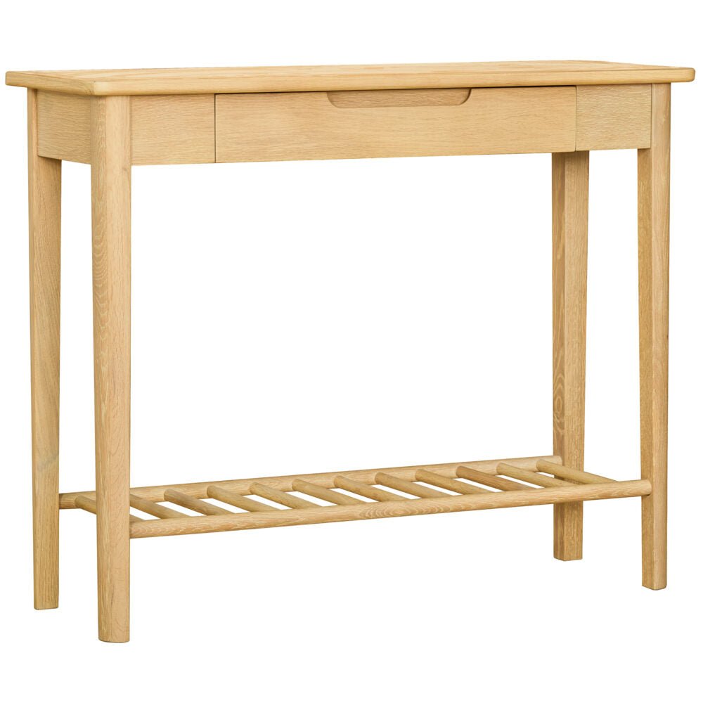 Tan Brighten Pale Oak Console / Hall Table with 1 Drawer - BER079