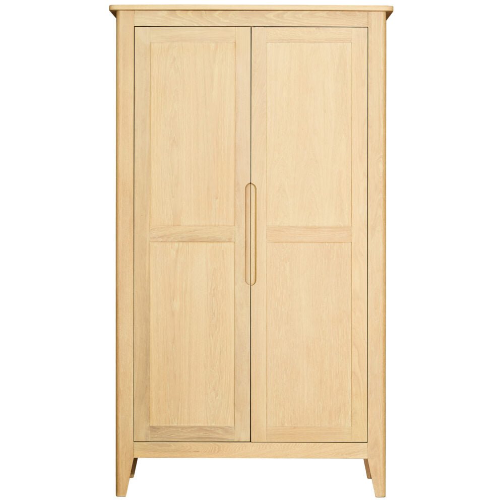 Wheat Brighten Pale Oak Double Hanging Wardrobe - BER031
