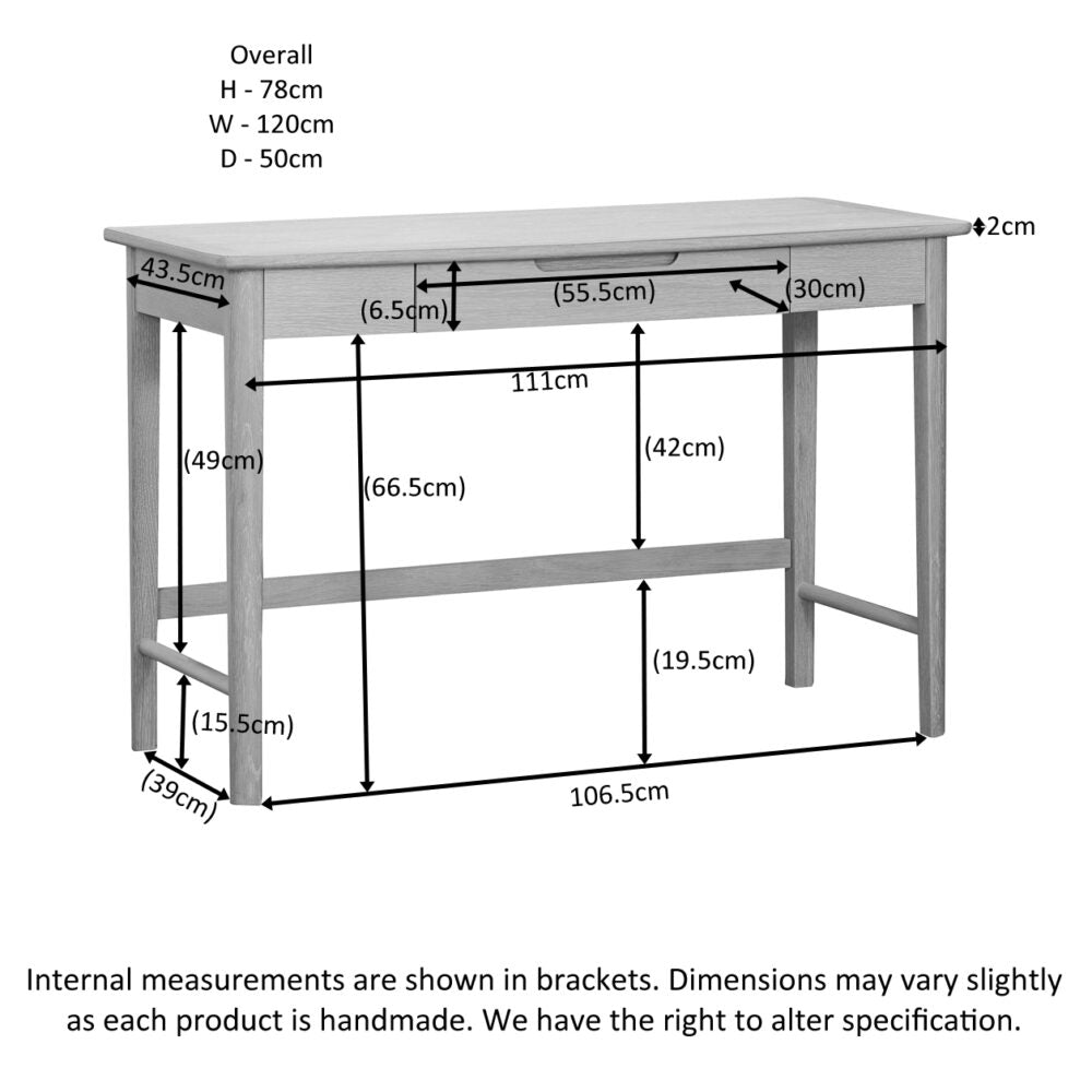 Dark Gray Brighten Pale Oak Dressing Table - BER022