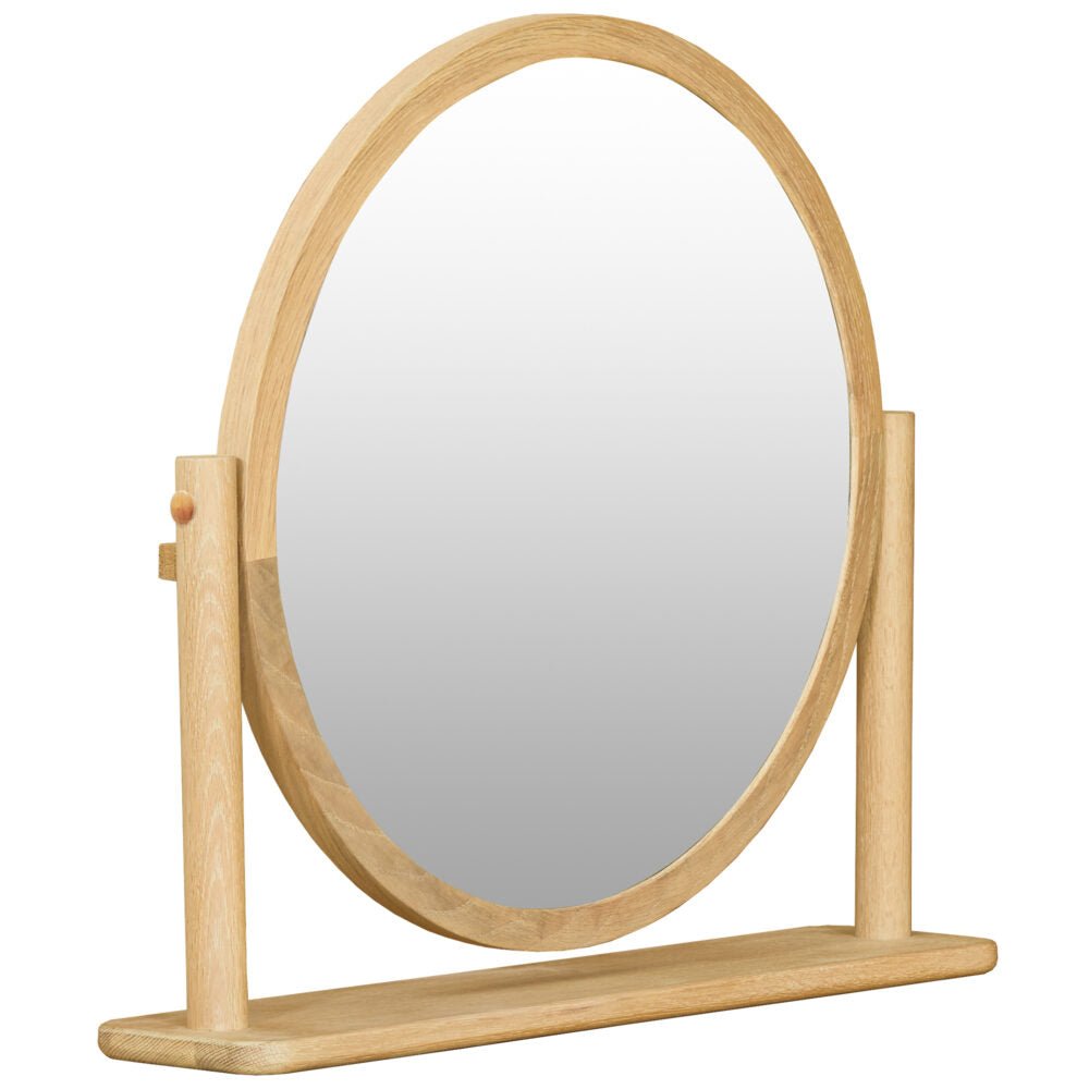 Light Gray Brighten Pale Oak Dressing Table Mirror - BER023