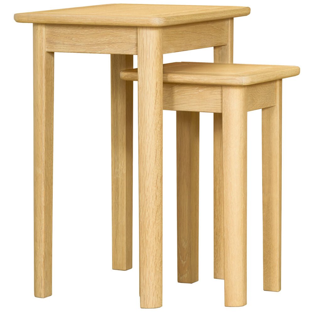 Dark Khaki Brighten Pale Oak Nest of 2 Tables - BER076