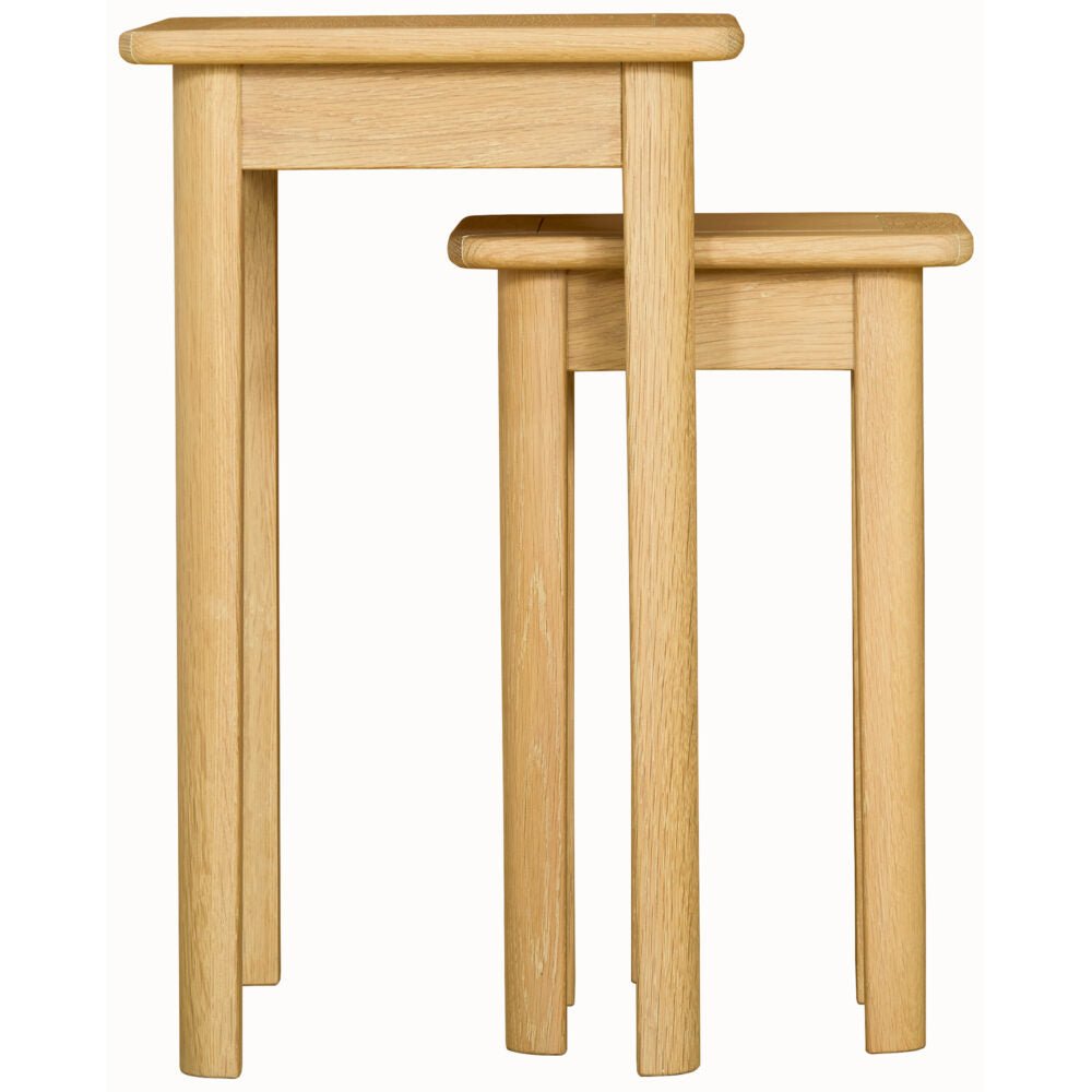 Antique White Brighten Pale Oak Nest of 2 Tables - BER076