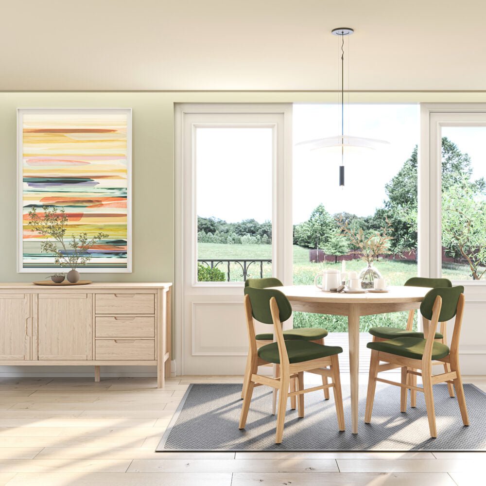 Light Gray Brighten Pale Oak Round Dining Table 120cm -  BER130