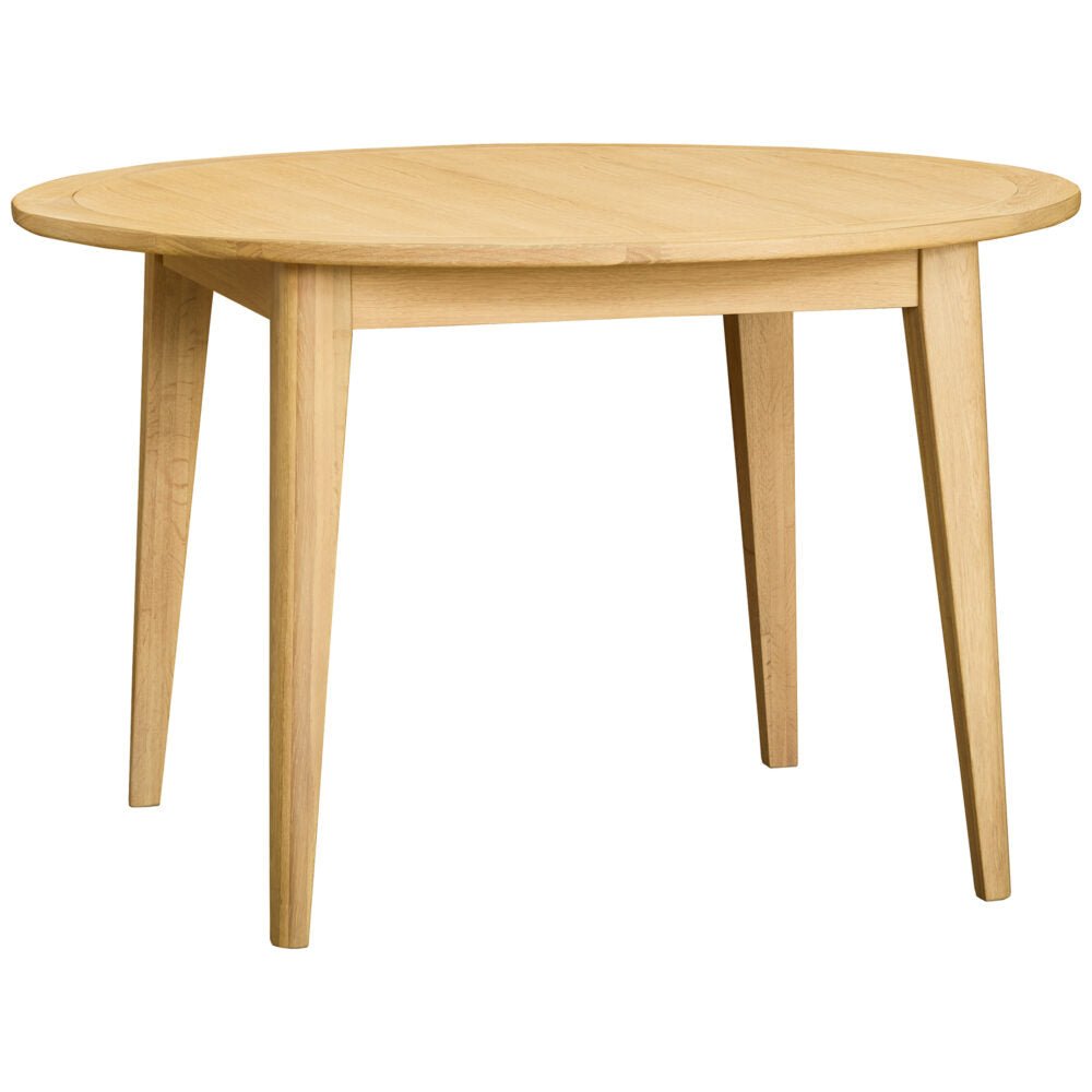 Tan Brighten Pale Oak Round Dining Table 120cm -  BER130
