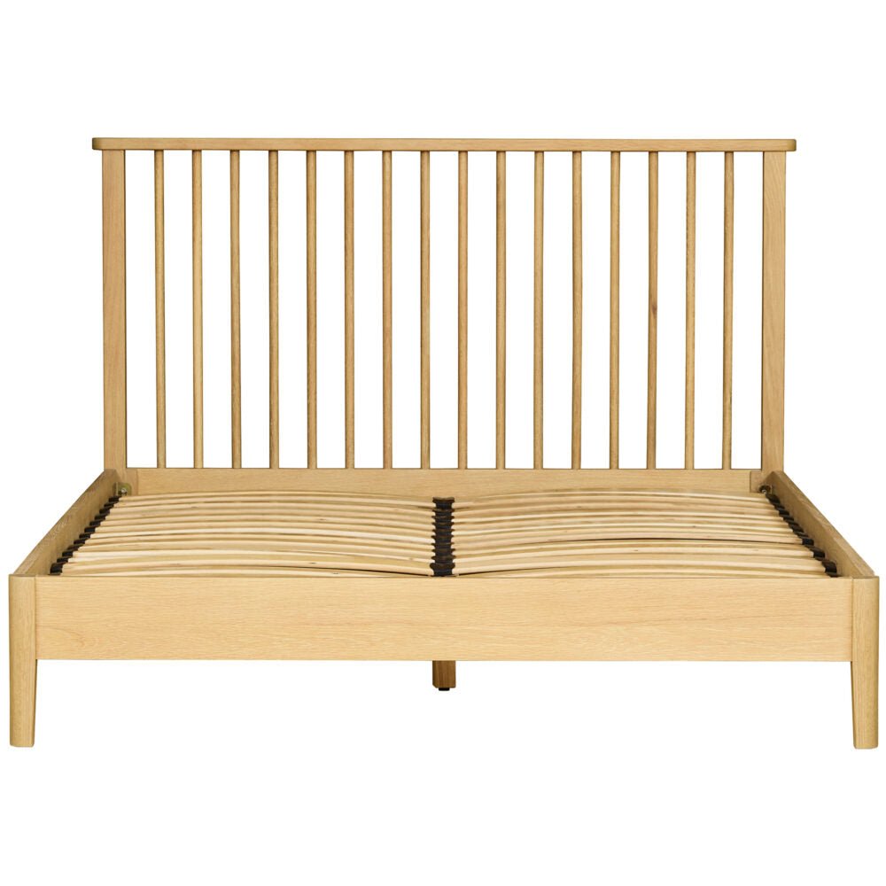 Tan Brighten Pale Oak Spindle Bed 5' Kingsize - BER045
