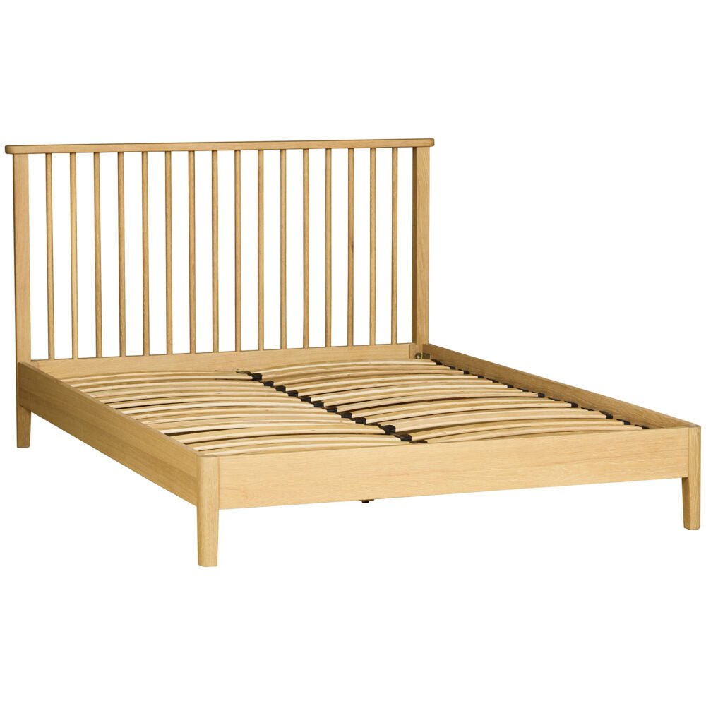 Tan Brighten Pale Oak Spindle Bed 5' Kingsize - BER045