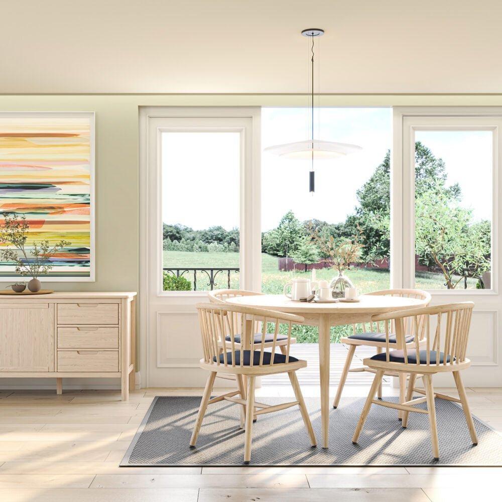 Brighten Pale Oak UPHOLSTERED DINING CARVER CHAIR – DARK GREY PAD - BER108D - 247 Furniture