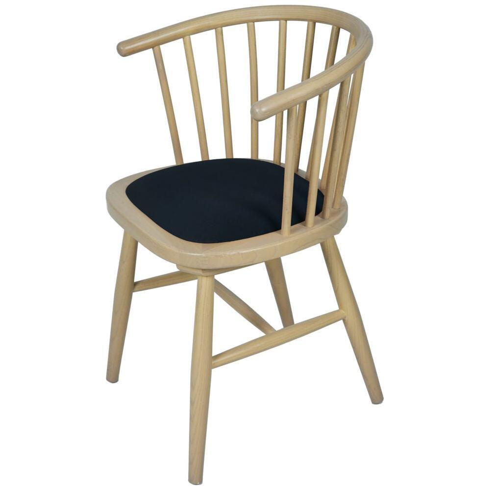 Rosy Brown Brighten Pale Oak UPHOLSTERED DINING CARVER CHAIR – DARK GREY PAD - BER108D