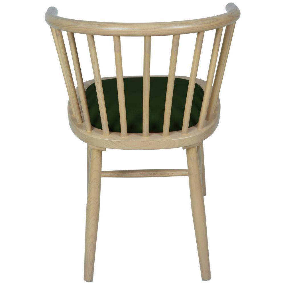 Brighten Pale Oak UPHOLSTERED DINING CARVER CHAIR – GREEN PAD - BER108G - 247 Furniture