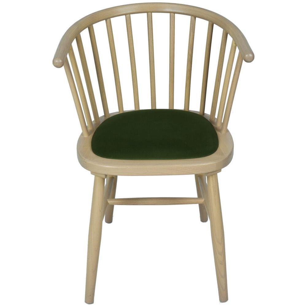 Rosy Brown Brighten Pale Oak UPHOLSTERED DINING CARVER CHAIR – GREEN PAD - BER108G