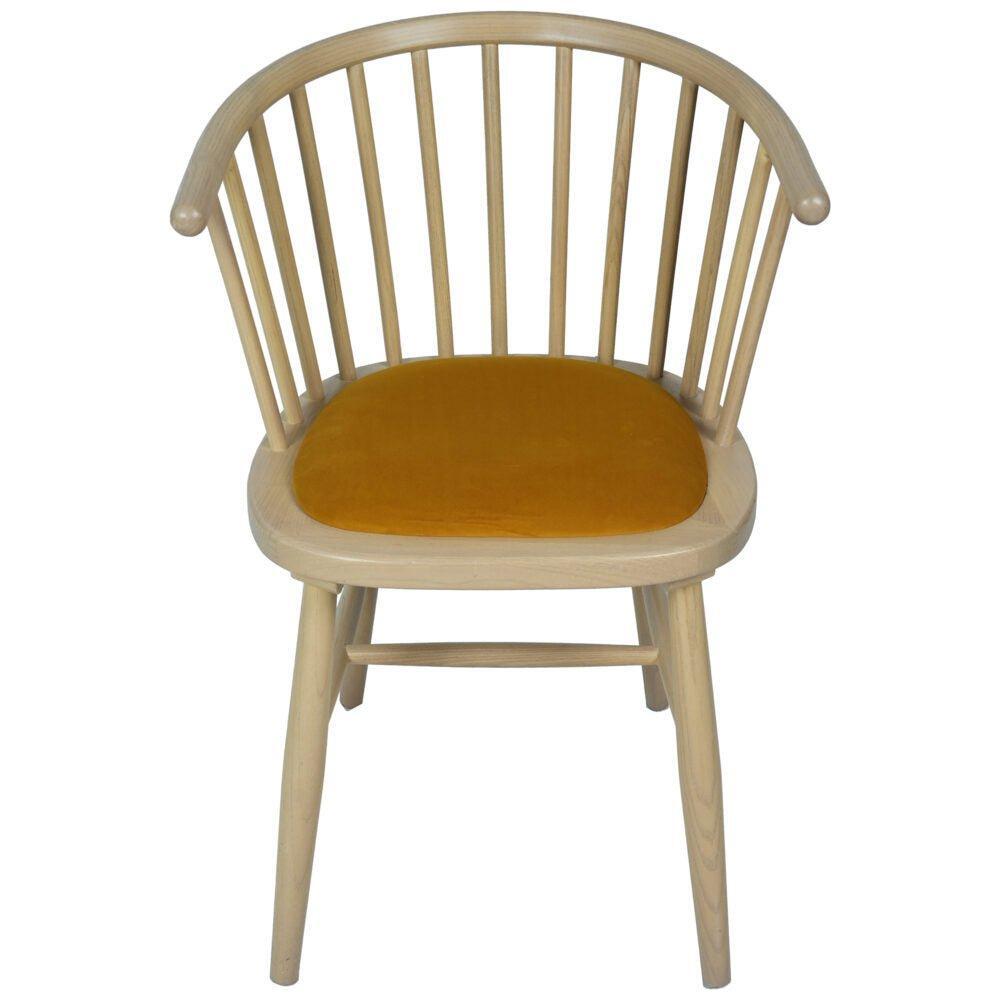 Rosy Brown Brighten Pale Oak UPHOLSTERED DINING CARVER CHAIR – MUSTARD PAD - BER108M