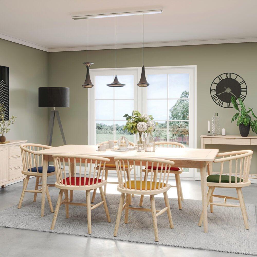 Brighten Pale Oak UPHOLSTERED DINING CARVER CHAIR – MUSTARD PAD - BER108M - 247 Furniture