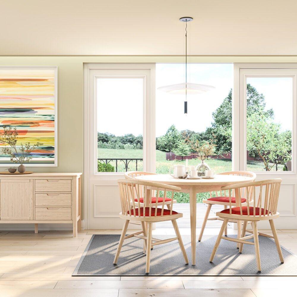 Brighten Pale Oak UPHOLSTERED DINING CARVER CHAIR – RUST PAD - BER108R - 247 Furniture