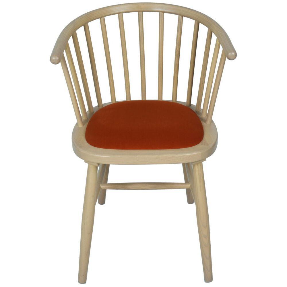 Brighten Pale Oak UPHOLSTERED DINING CARVER CHAIR – RUST PAD - BER108R - 247 Furniture